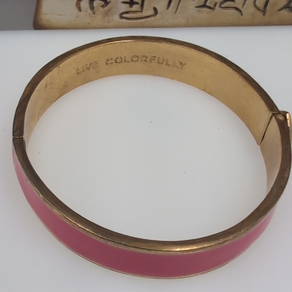 Kate Spade Pink and Gold Enamel Bangle - Flawed - Picture 3 of 7